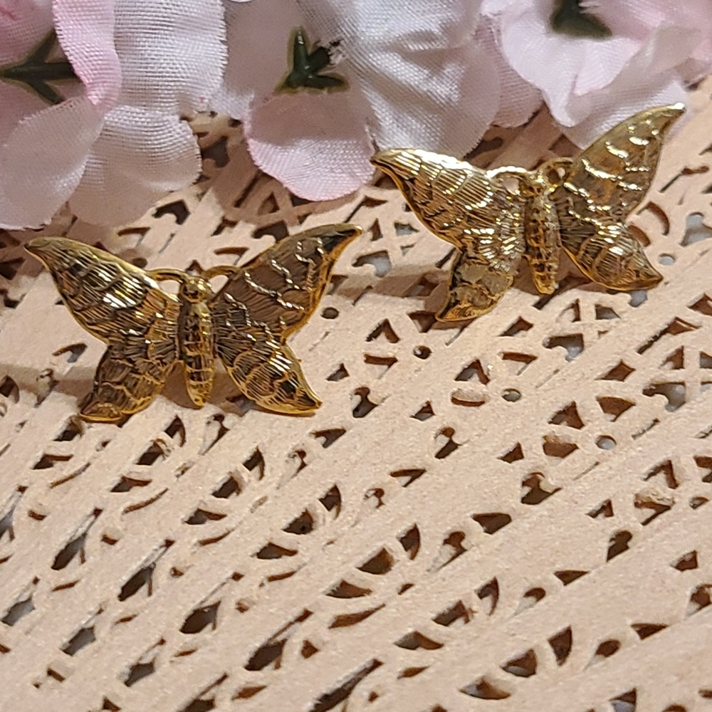 Gold Butterfly Earrings studs for sale Pierce earrings